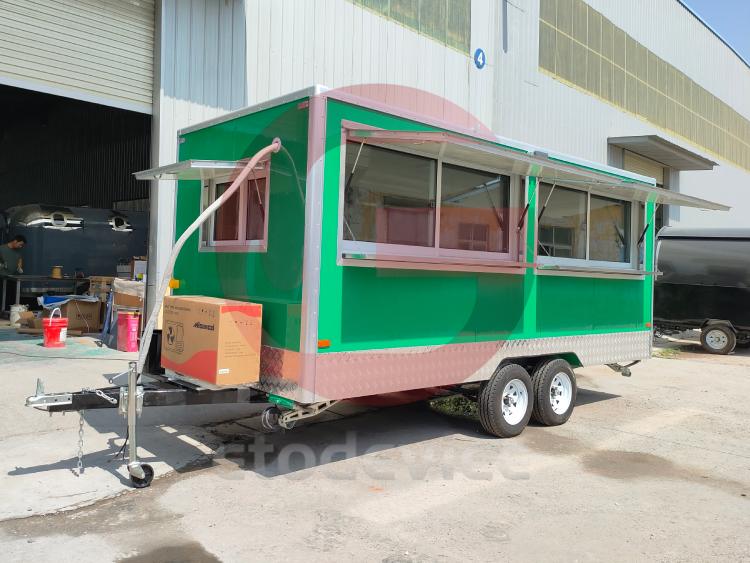 Customizable Green Food Trailer Design