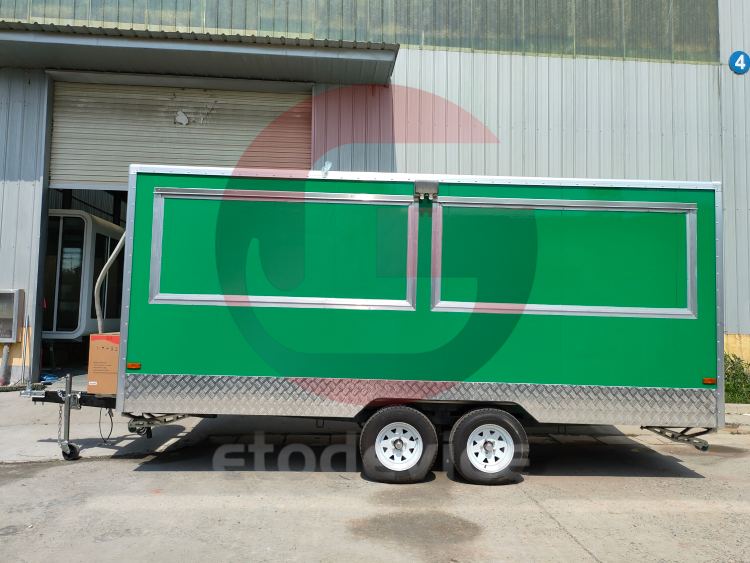 Customizable Green Food Trailer Design