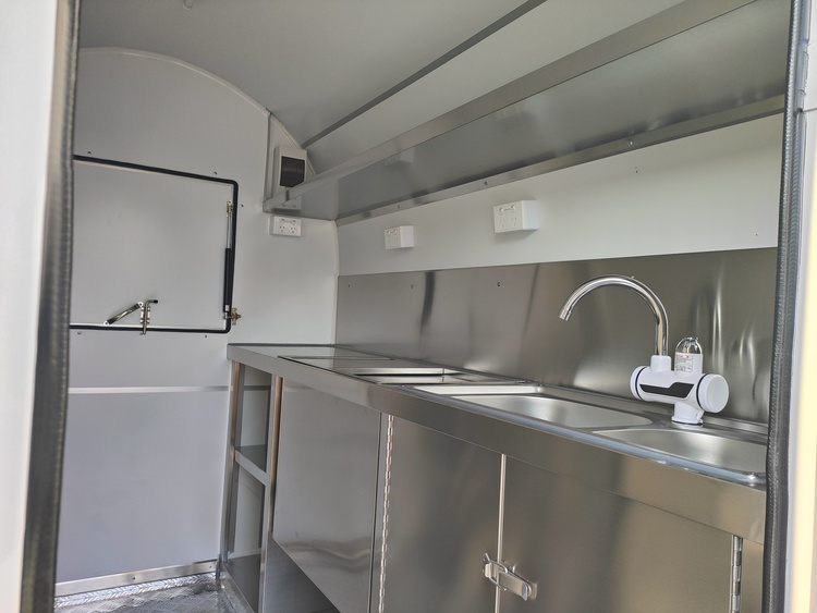 Compact Small White Food Cart