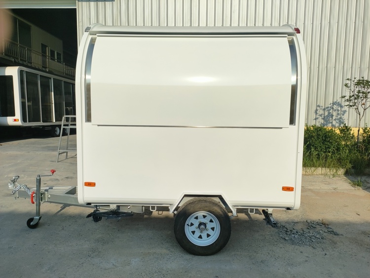 Compact Small White Food Cart
