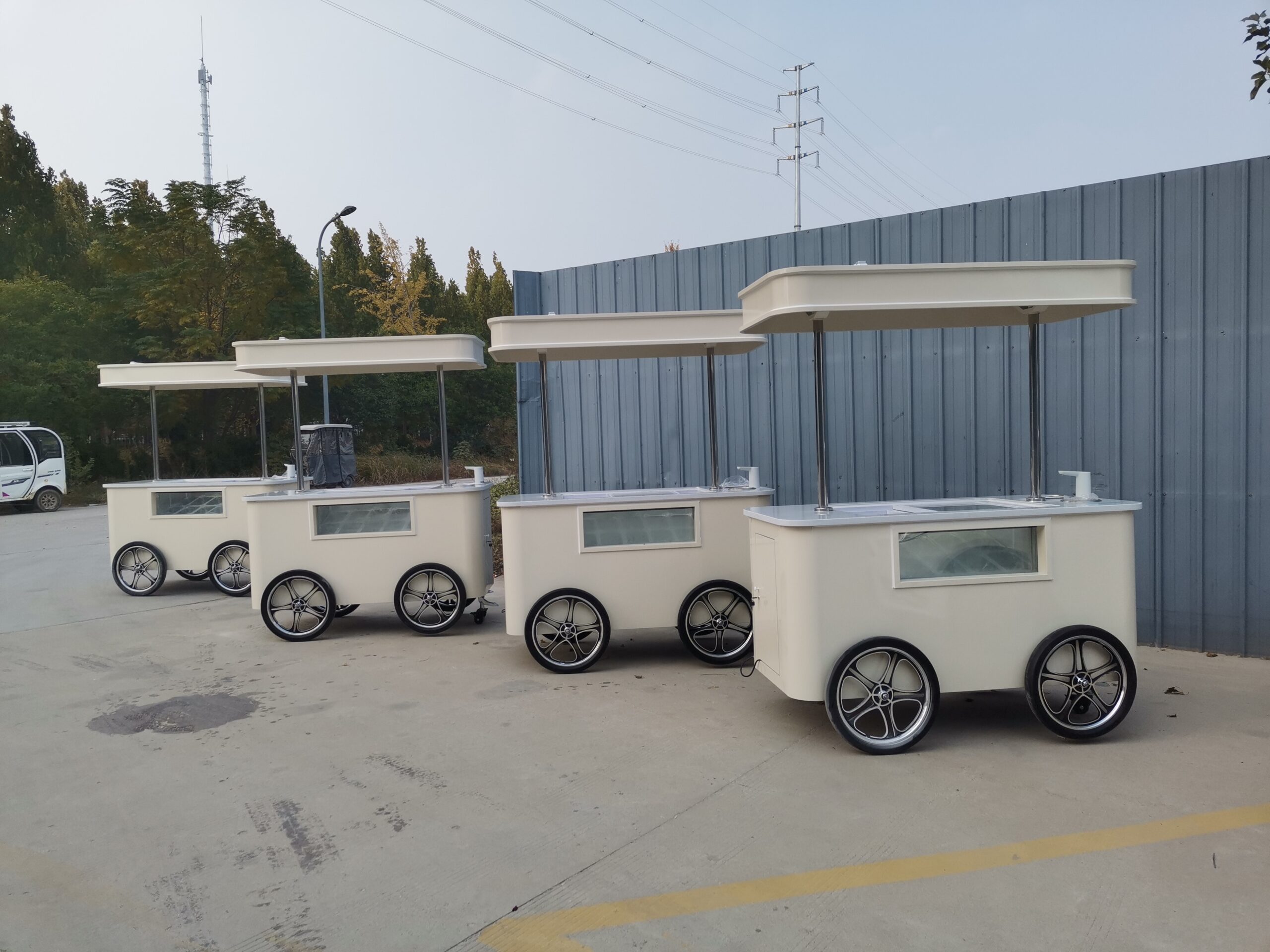 White Vintage Ice Cream Cart for Sale