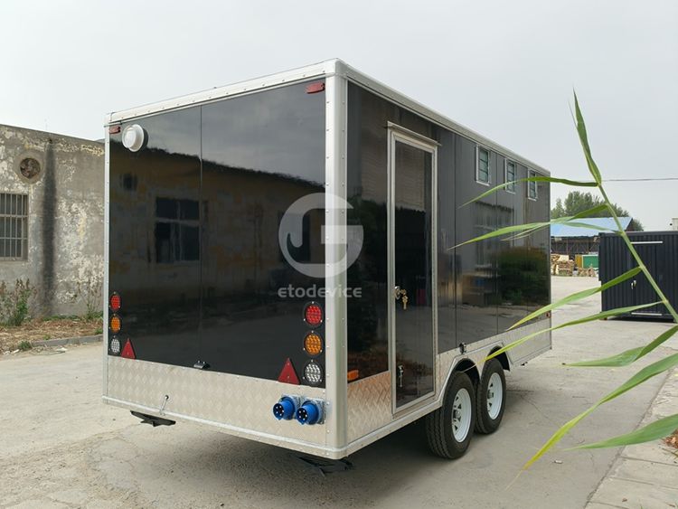 Portable BBQ Trailer Mobile Kitchen With Smoke Hood