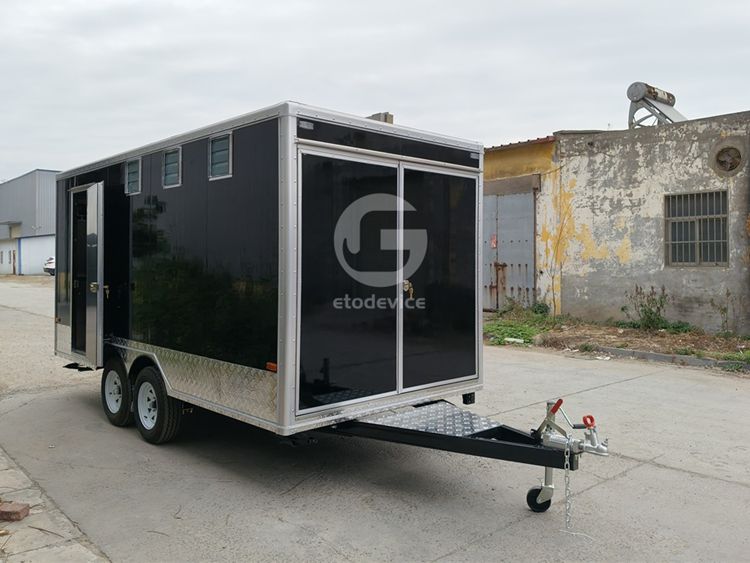 Portable BBQ Trailer Mobile Kitchen With Smoke Hood