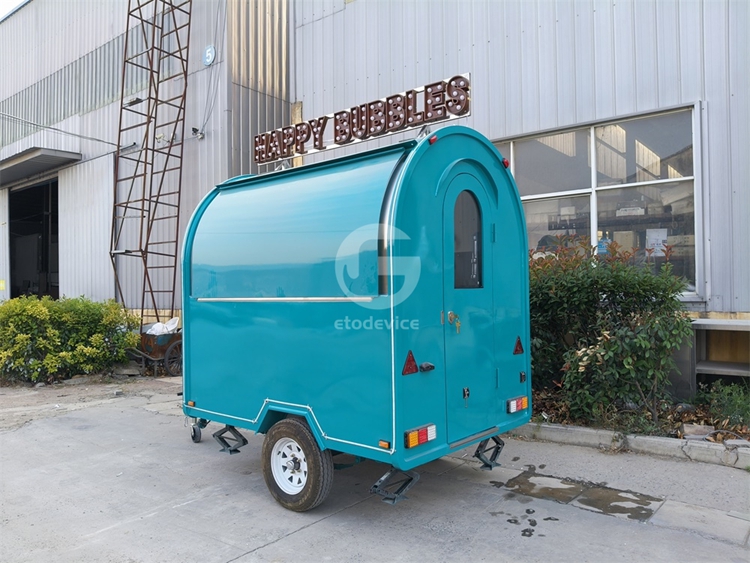 FR220D Turquoise Blue Food Trailer Delivered to Poland