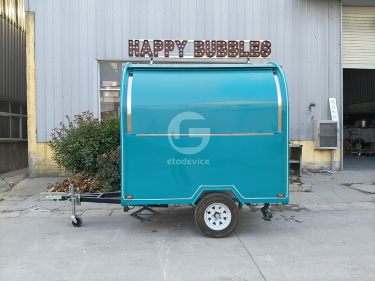 FR220D Turquoise Blue Food Trailer Delivered to Poland