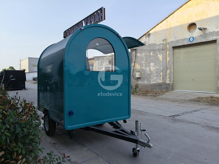 FR220D Turquoise Blue Food Trailer Delivered to Poland