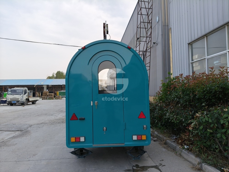 FR220D Turquoise Blue Food Trailer Delivered to Poland