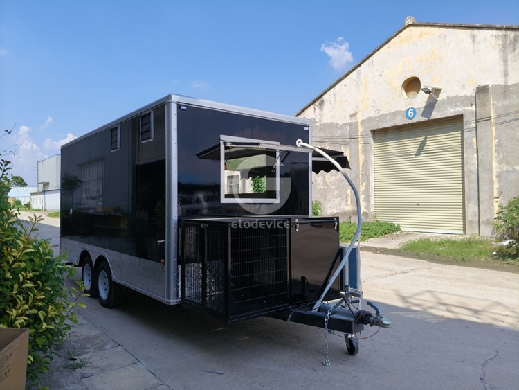 14ft Black Food Trailer for Sale