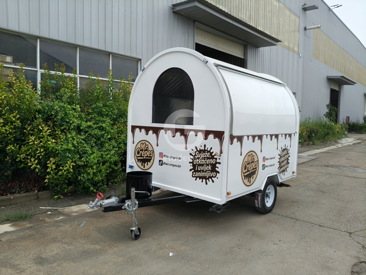 White Crepe Food Trailer for Sale
