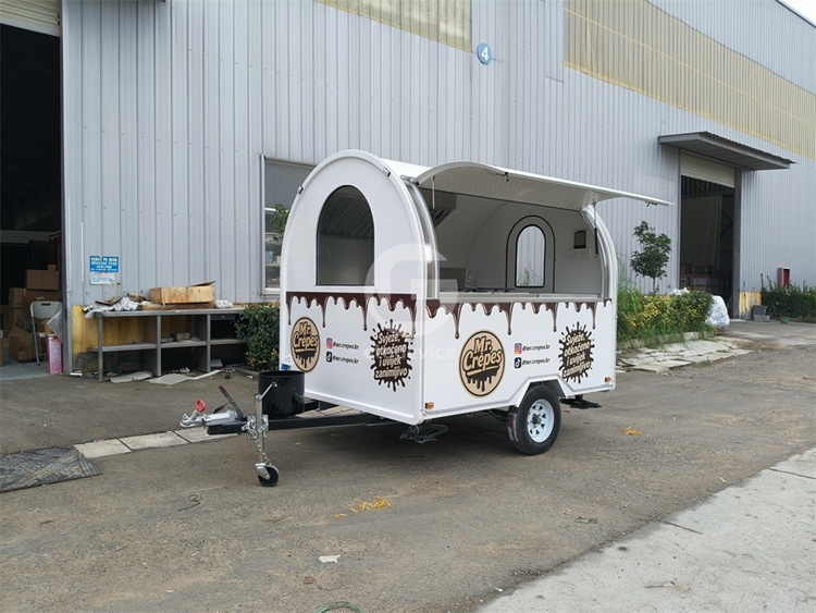 White Crepe Food Trailer for Sale