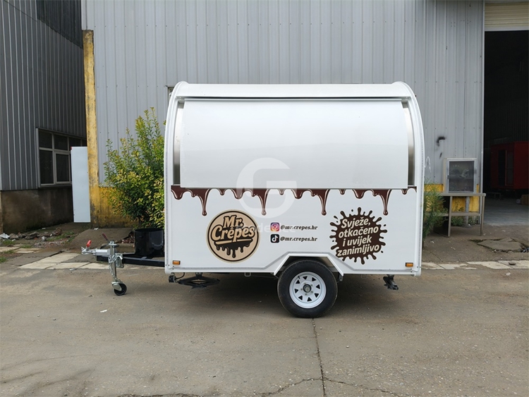 White Crepe Food Trailer for Sale