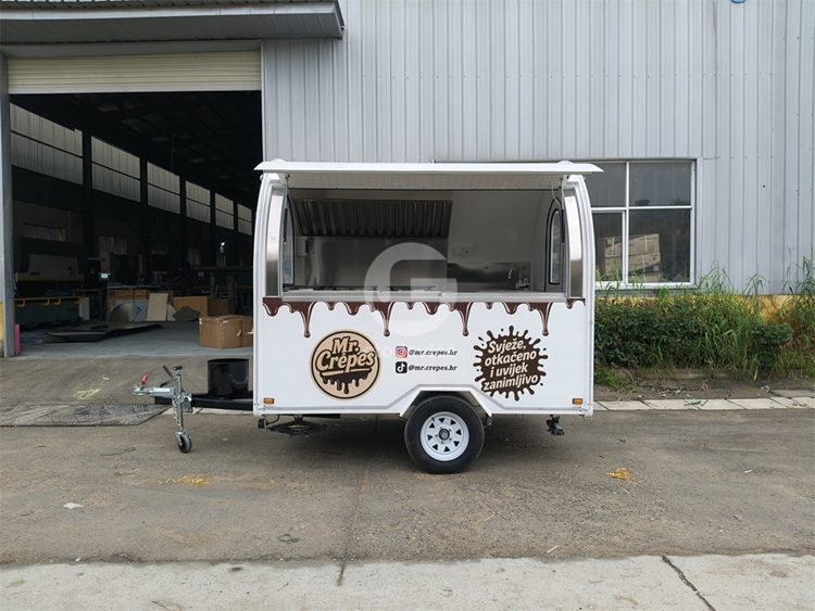 White Crepe Food Trailer for Sale