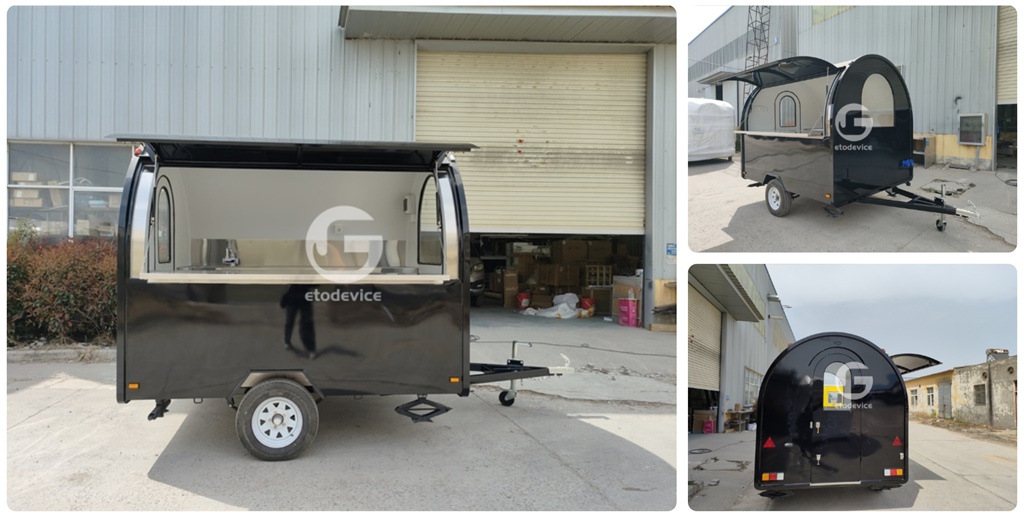 Custom Black 8ft Small Food Trailer for Sale
