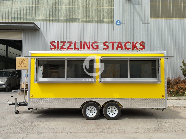 FS500 Zinc Yellow Food Trailer for Uganda