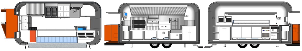 layout of the fr400r food trailer