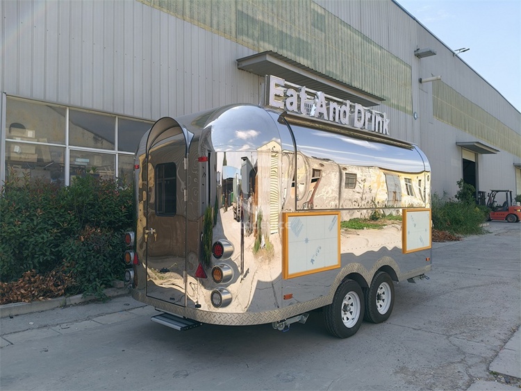 15ft Stainless Steel Airstream Food Trailer for Sale