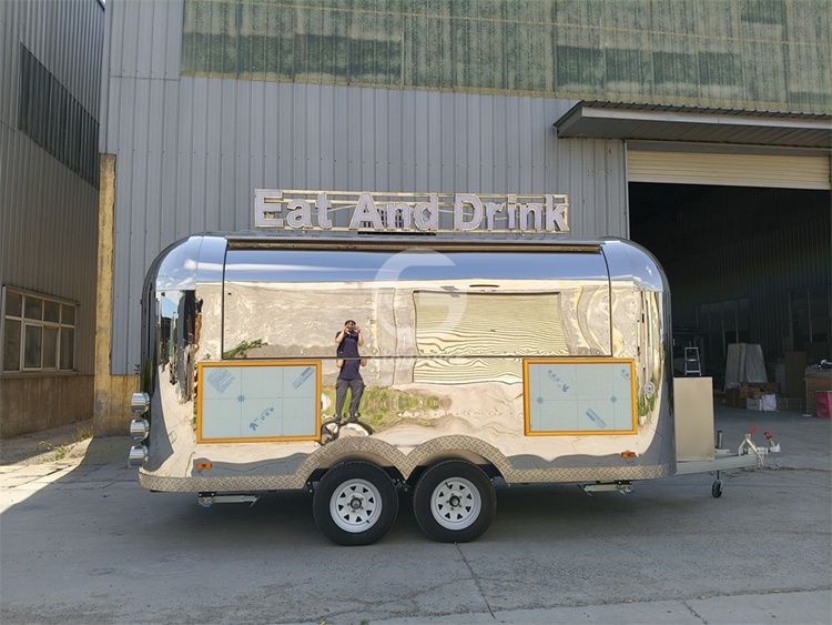 15ft Stainless Steel Airstream Food Trailer for Sale