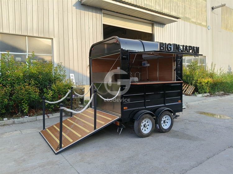 Black FO220 Small Food Trailer with AC for Sale