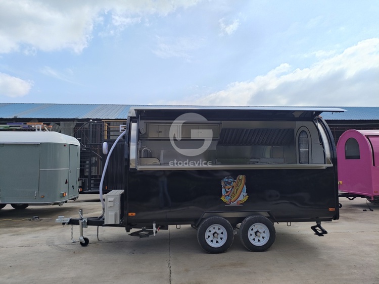 FR350WD Black Food Trailer for Sale