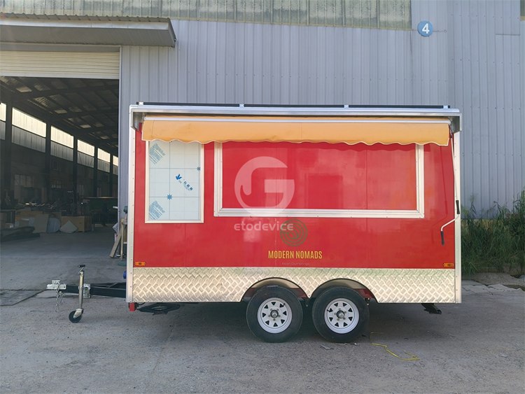 11.5ft Red Food Trailer with Solar Power