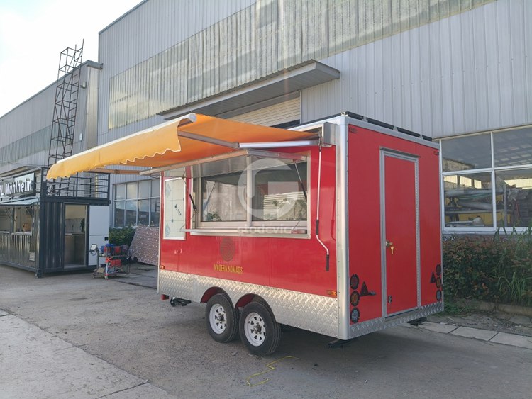 11.5ft Red Food Trailer with Solar Power