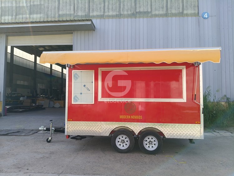 11.5ft Red Food Trailer with Solar Power