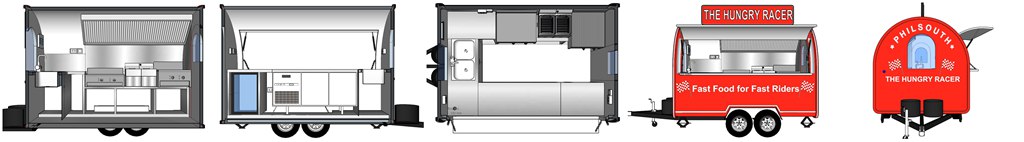layout design of the round food trailer