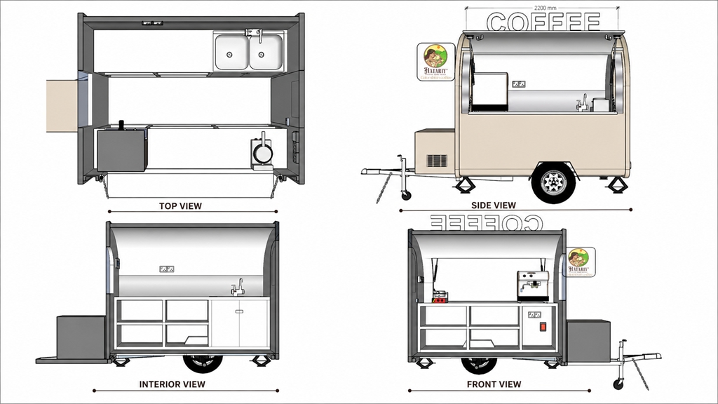 layout design of the small coffee trailer