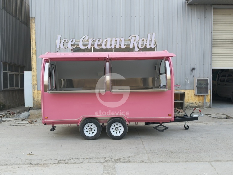  FR350WD Pink Ice Cream Roll Food Trailer