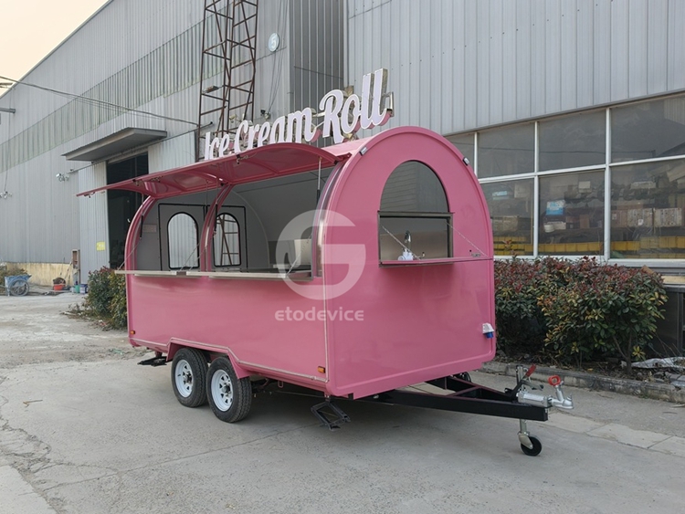  FR350WD Pink Ice Cream Roll Food Trailer