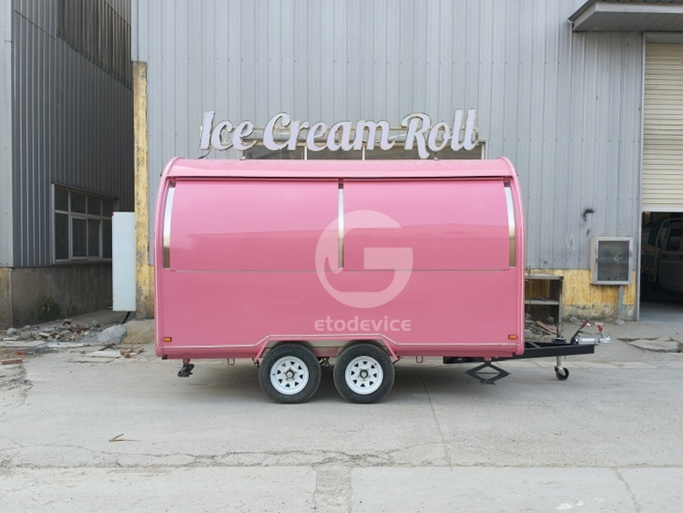  FR350WD Pink Ice Cream Roll Food Trailer