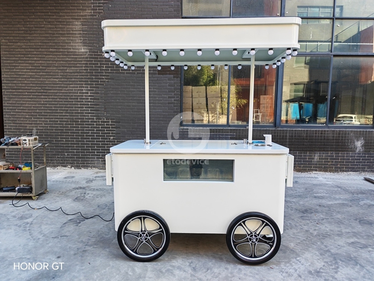  ETODEVICE HS200D Ice Cream Cart – Premium Hand Push Mobile Dessert Cart